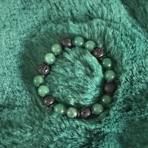Dyed quartz and lava rock bracelet
